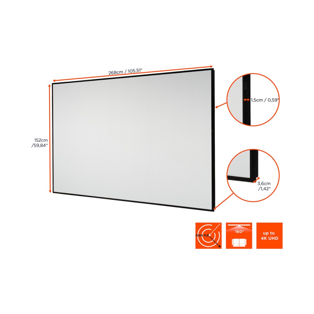 Celexon HomeCinema Frame Dynamic Slate ALR Pantalla Marco Fijo 265 x 149 cm