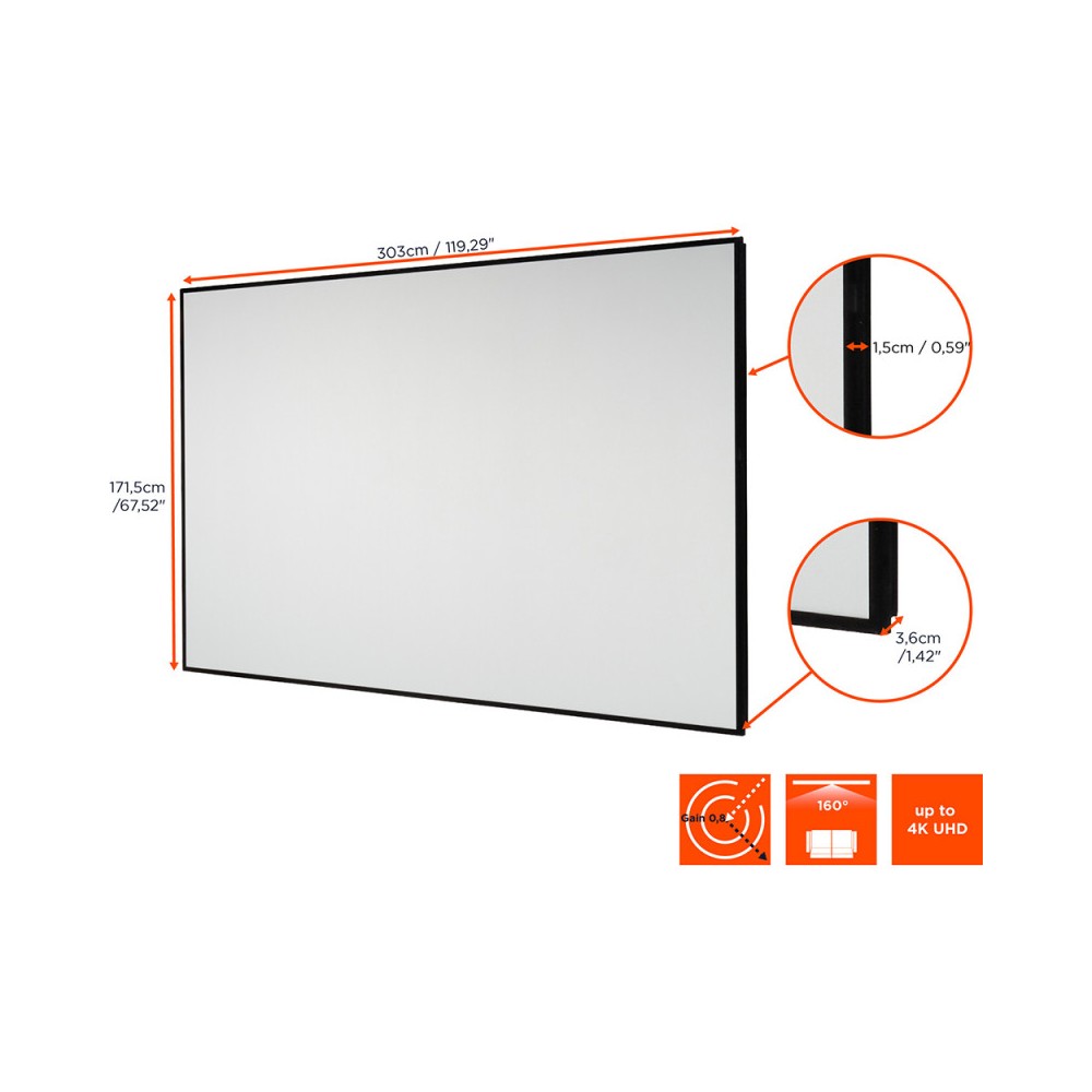 Celexon HomeCinema Frame Dynamic Slate ALR Fixed Frame 300 x 169 cm