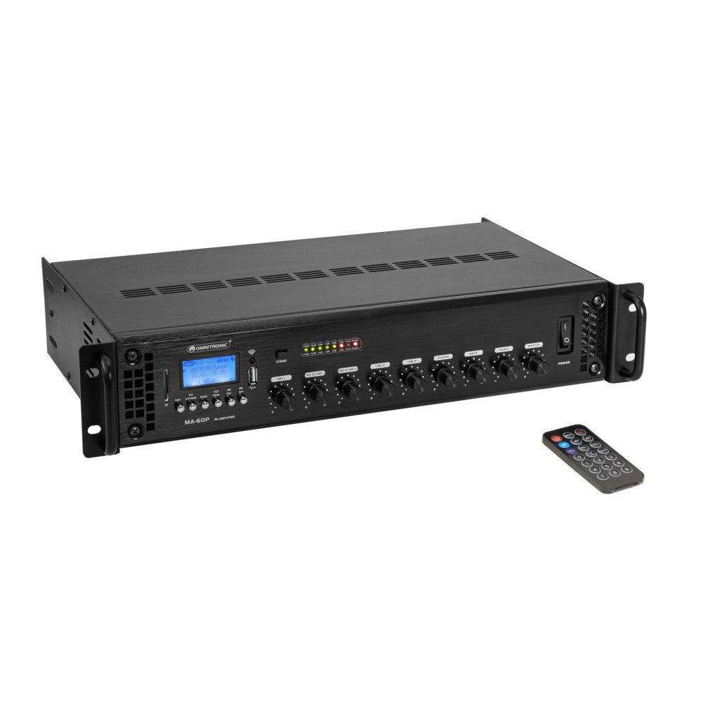 PA OMNITRONIC MA-60P - Amplificatore con mixer e lettore da 60 W RMS