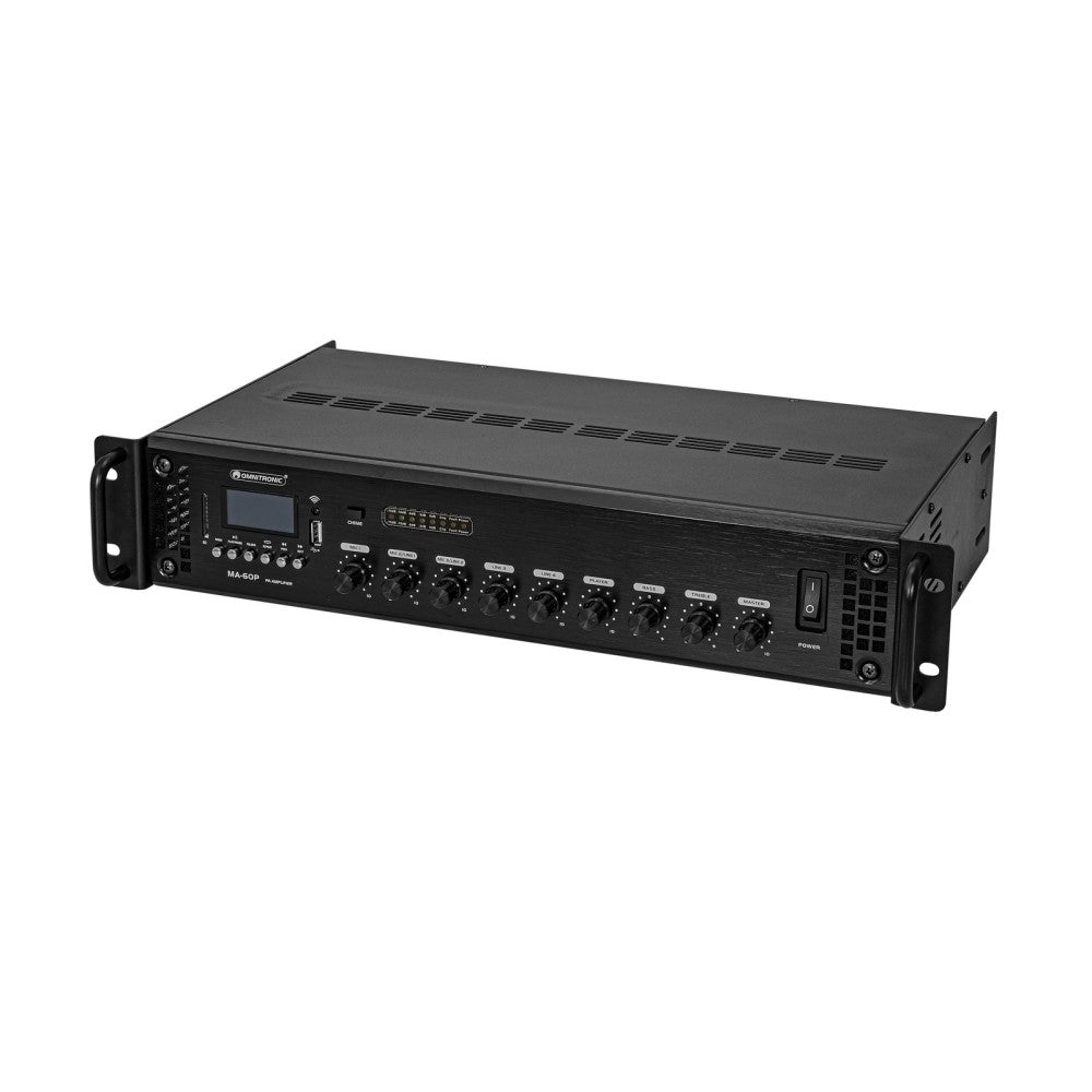 PA OMNITRONIC MA-60P - Amplificador con mezclador y reproductor de 60 W RMS