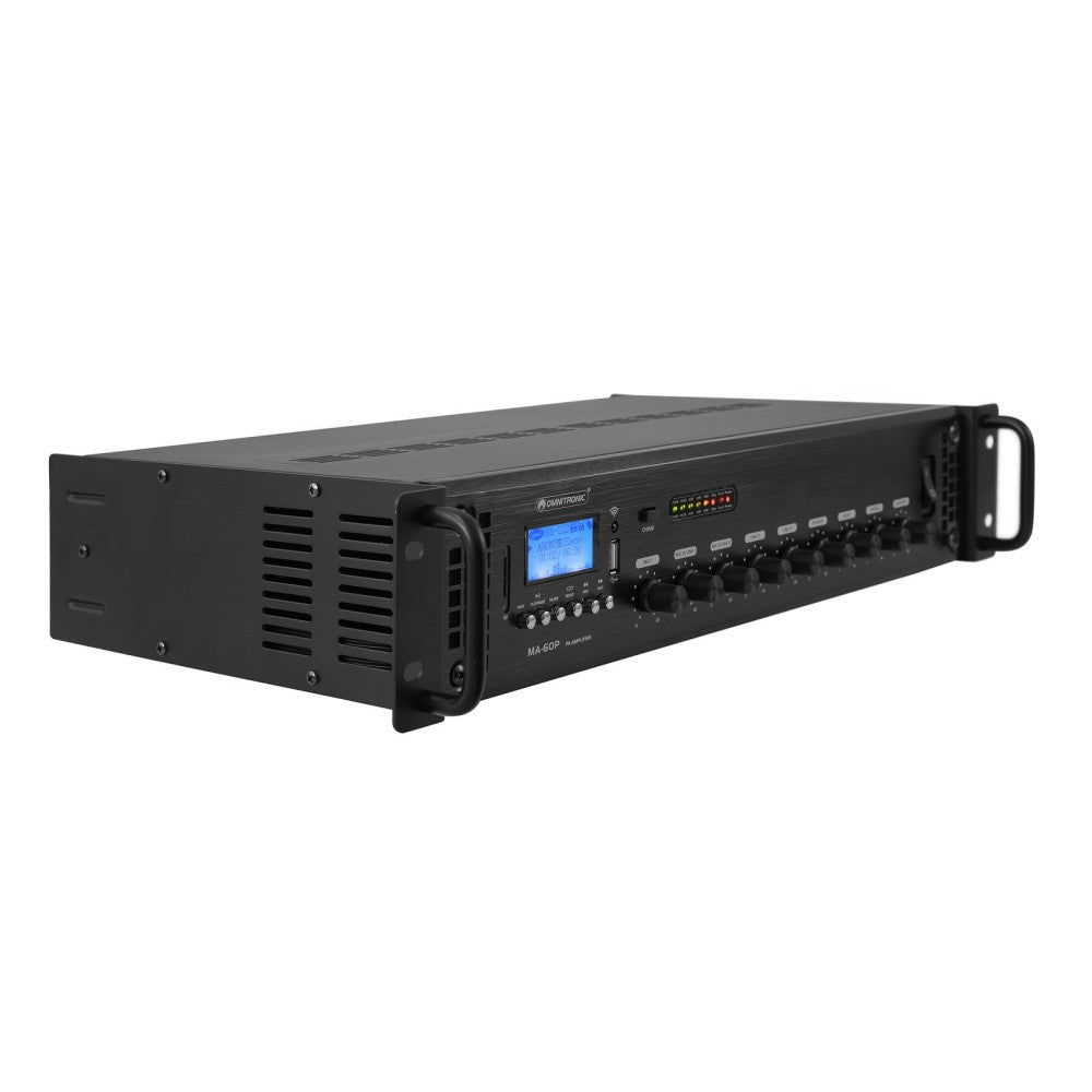 PA OMNITRONIC MA-60P - Amplificador con mezclador y reproductor de 60 W RMS
