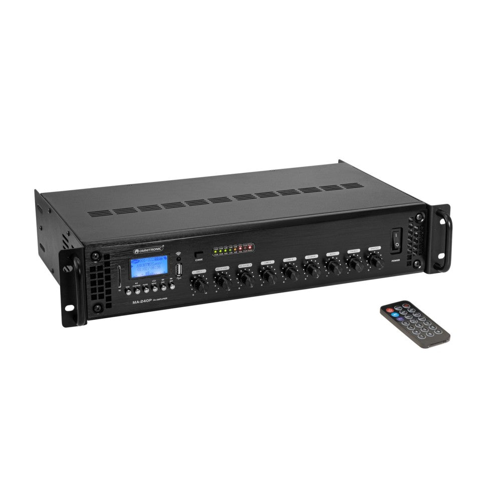 OMNITRONIC MA-240P PA - Amplificatore con mixer e lettore da 240W RMS