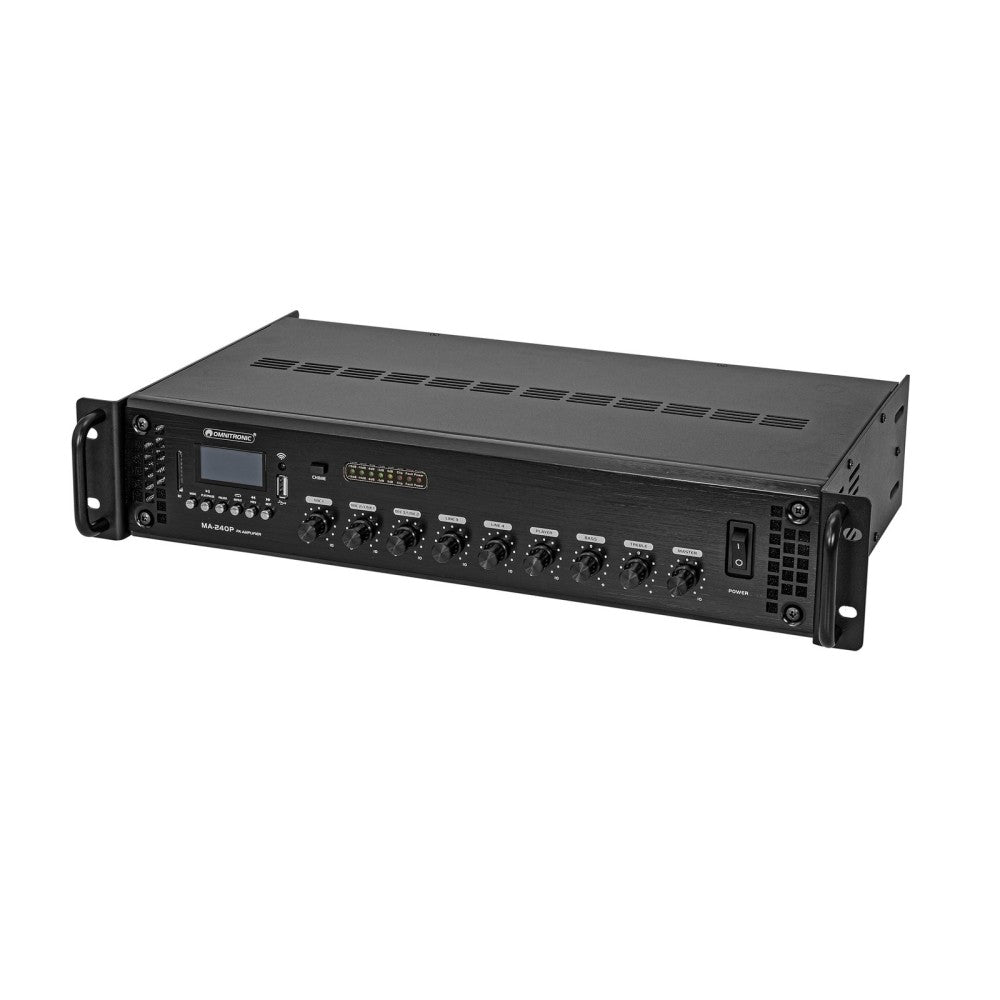 OMNITRONIC MA-240P PA - Amplificatore con mixer e lettore da 240W RMS