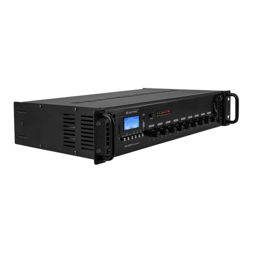 OMNITRONIC MA-240P PA - Amplificatore con mixer e lettore da 240W RMS