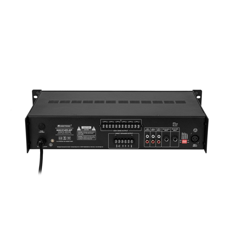 OMNITRONIC Amplificador mezclador MAVZ-120.6P PA