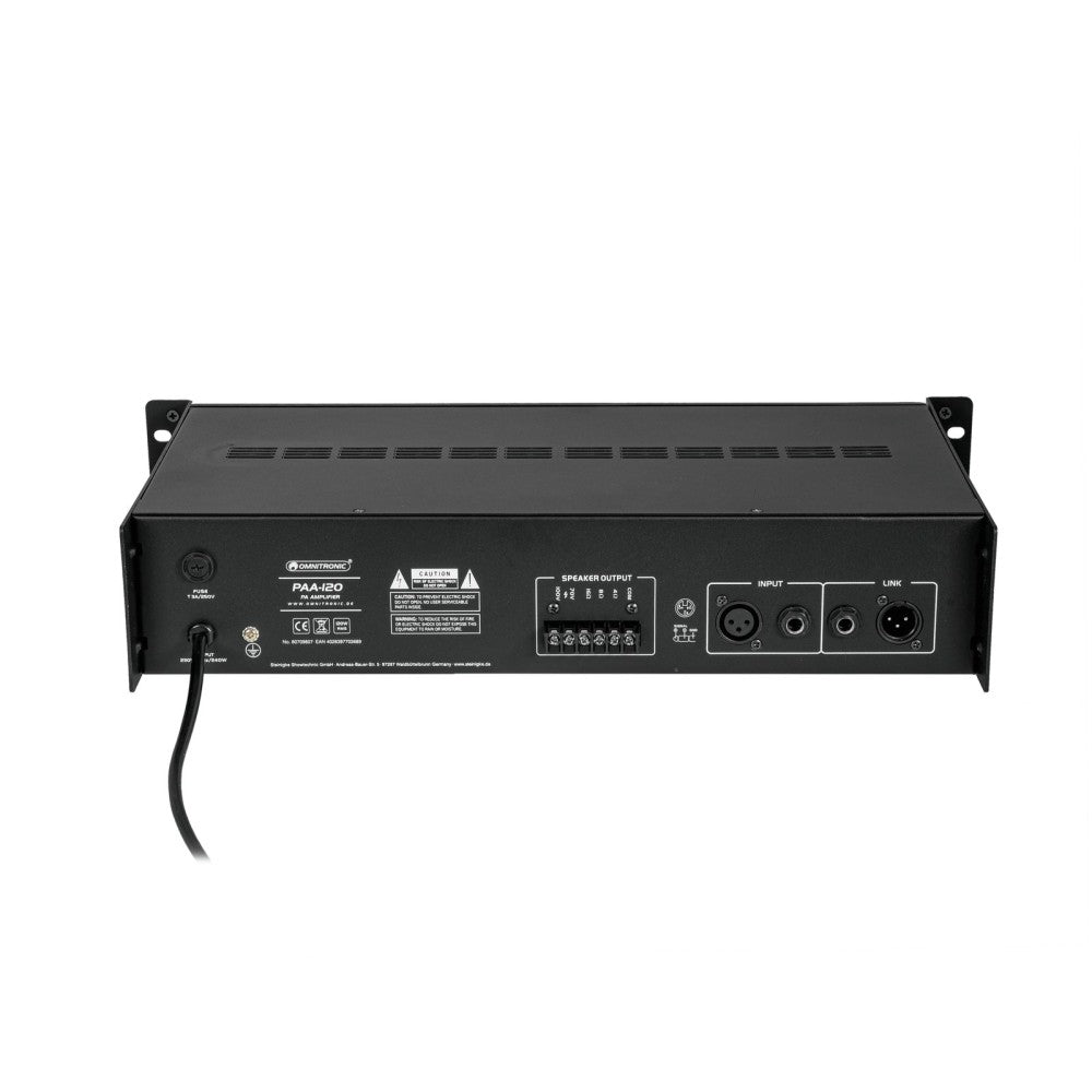 OMNITRONIC PAA-120 PA - Amplificador de 120W RMS 100V