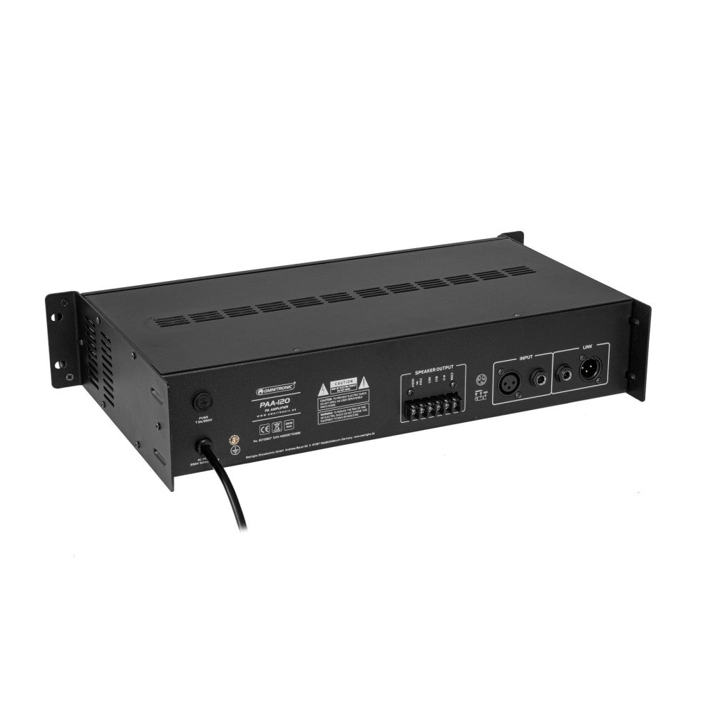 OMNITRONIC PAA-120 PA - Amplificador de 120W RMS 100V