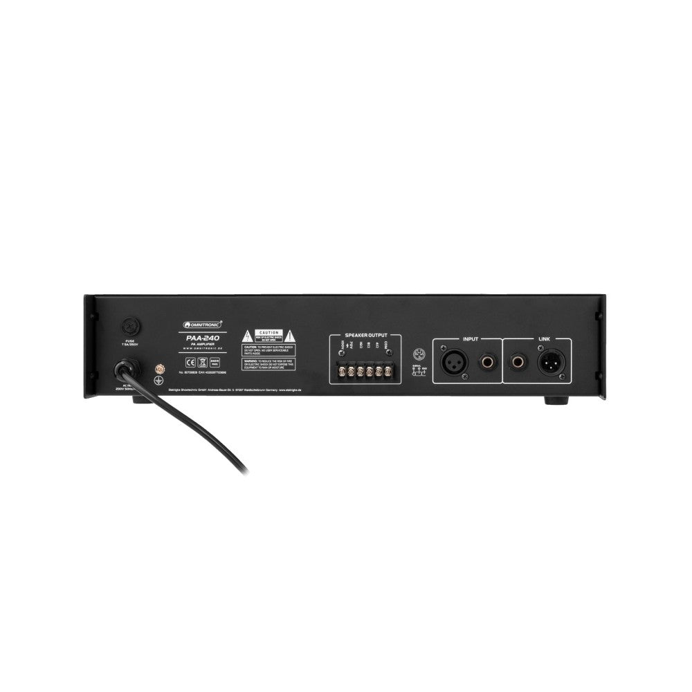 OMNITRONIC PAA-240 PA - Amplifier 240W RMS 100V