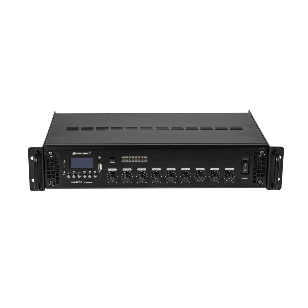 OMNITRONIC MA-120P PA - Amplificador con mezclador y reproductor de 120 W RMS