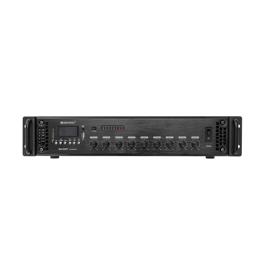 OMNITRONIC MA-120P PA - Amplificador con mezclador y reproductor de 120 W RMS