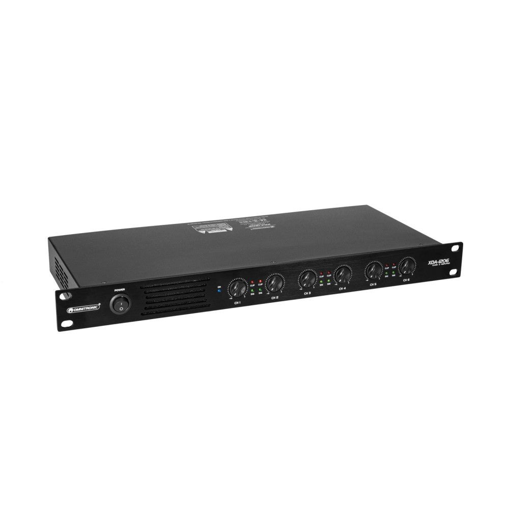 OMNITRONIC XDA-1206 Amplificador de clase D de 6 canales