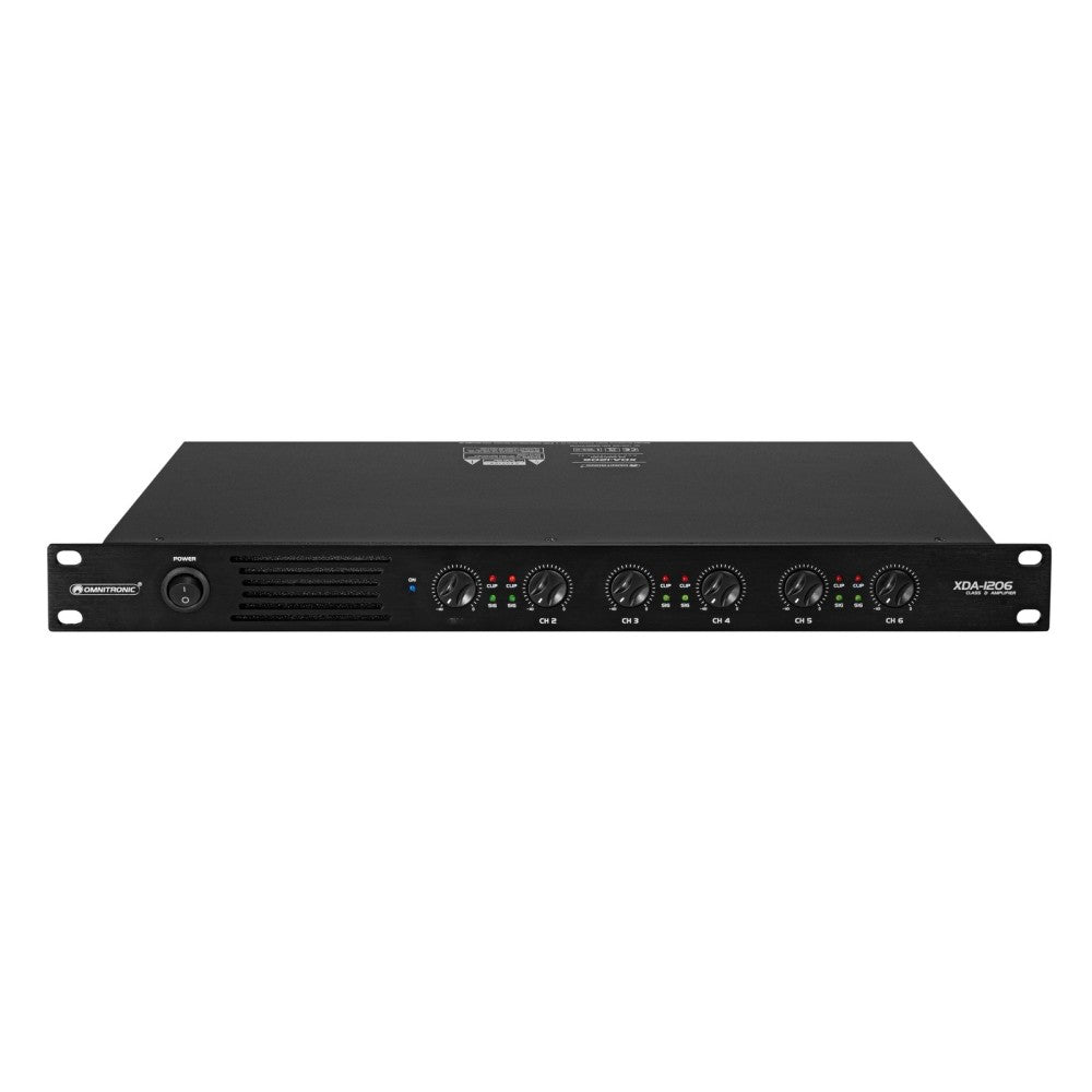 OMNITRONIC XDA-1206 Amplificador de clase D de 6 canales