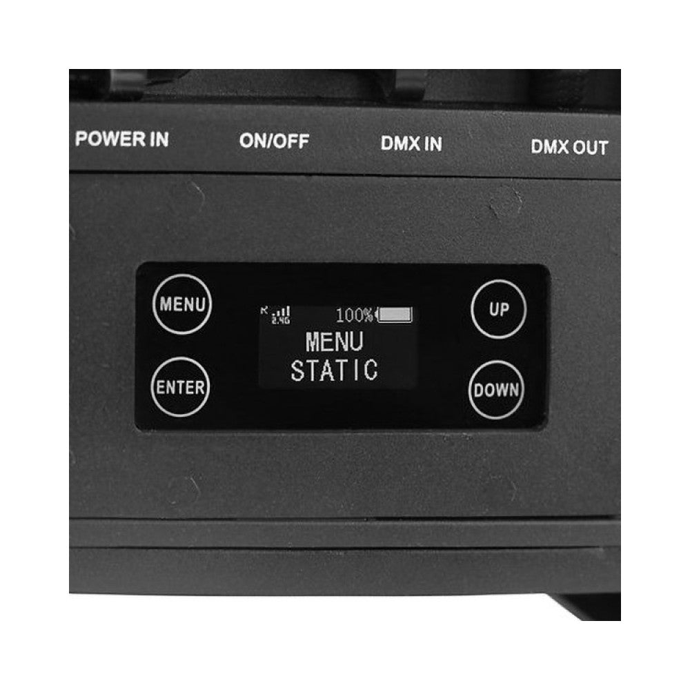 Proyector LED impermeable Evolite 6 x 15 W a batería con conexión DMX inalámbrica