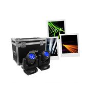 Evolite 2 x 230 W Osram short arc lamp moving heads delivered in flight case