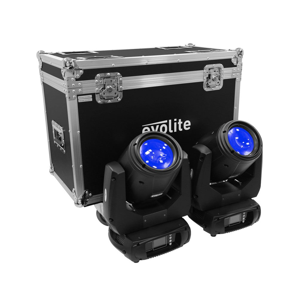 Cabezas móviles Evolite 2 x 230 W Osram de lámpara de arco corto en flight case