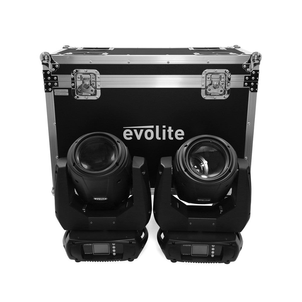 Cabezas móviles Evolite 2 x 230 W Osram de lámpara de arco corto en flight case