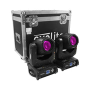 Evolite 2 x 120 W short arc lamp moving heads delivered in flight case