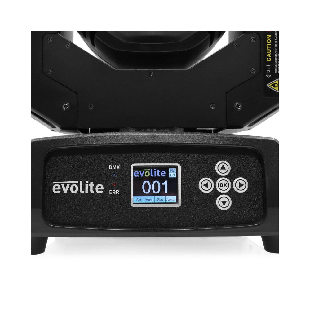 Evolite 2 x 120 W short arc lamp moving heads delivered in flight case