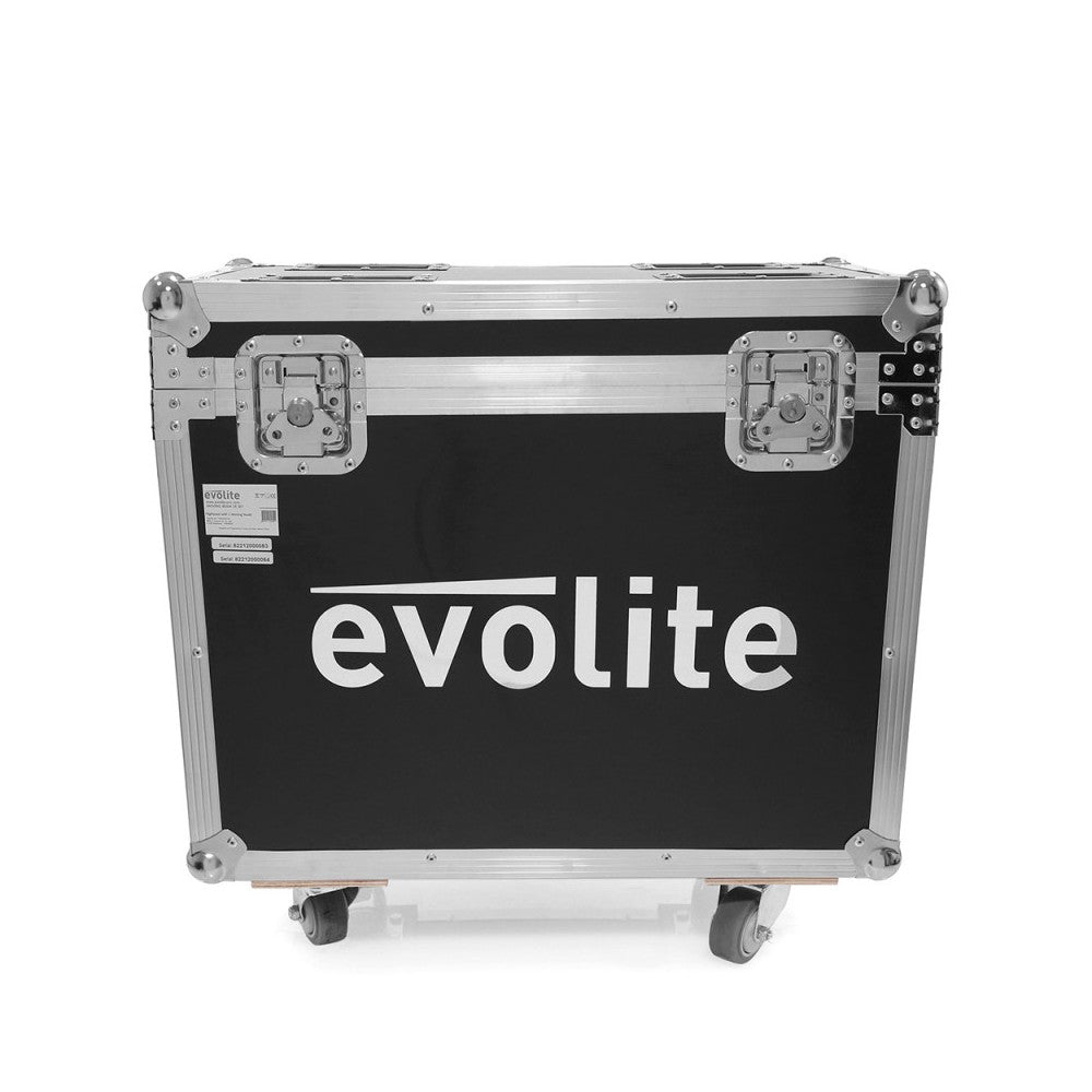 Evolite 2 x 120 W short arc lamp moving heads delivered in flight case