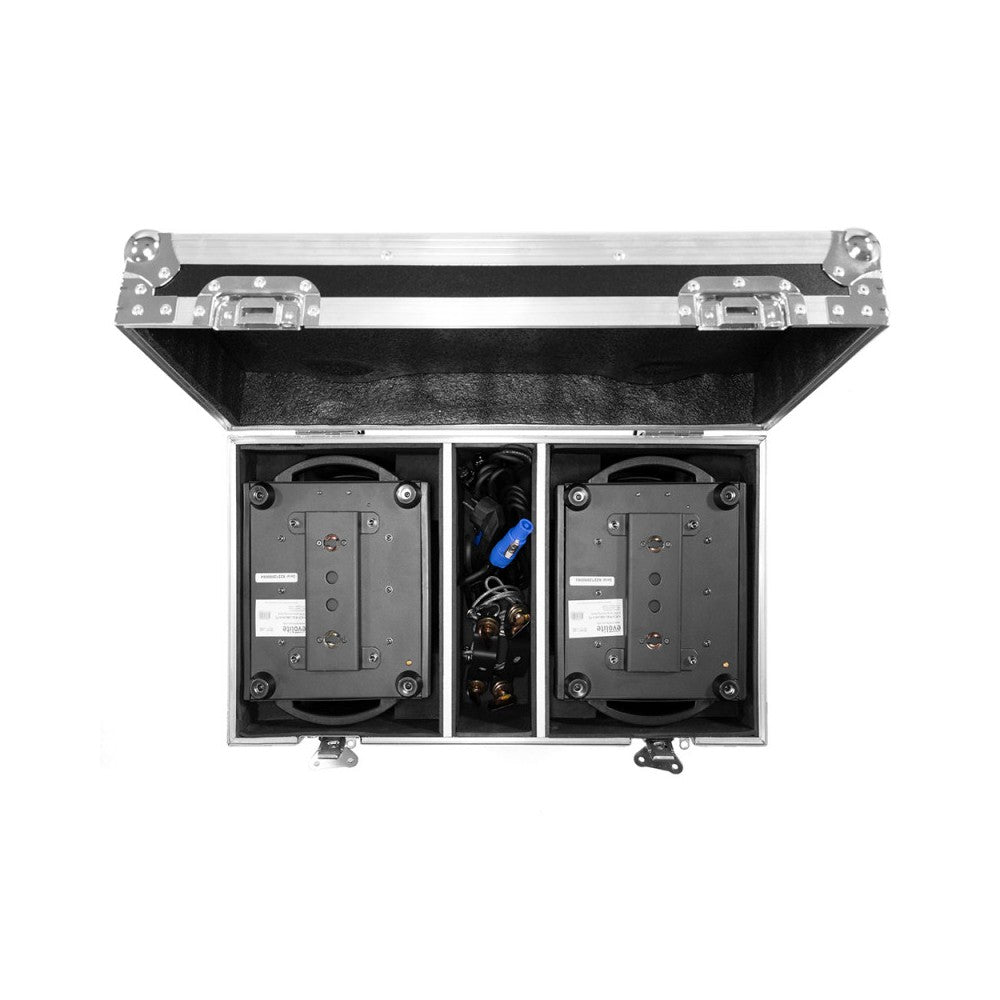 Evolite 2 x 120 W short arc lamp moving heads delivered in flight case
