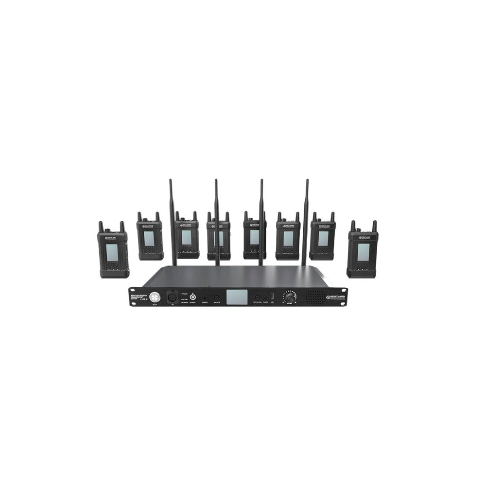 Hollyland Full Duplex Wireless intercom system with 8 Belt Packs