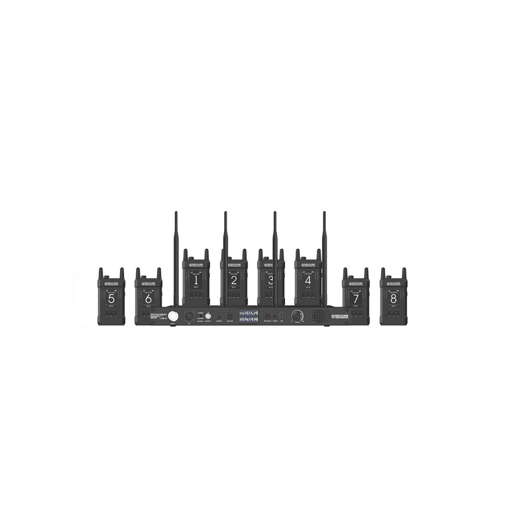Hollyland Full Duplex Wireless intercom system with 8 Belt Packs