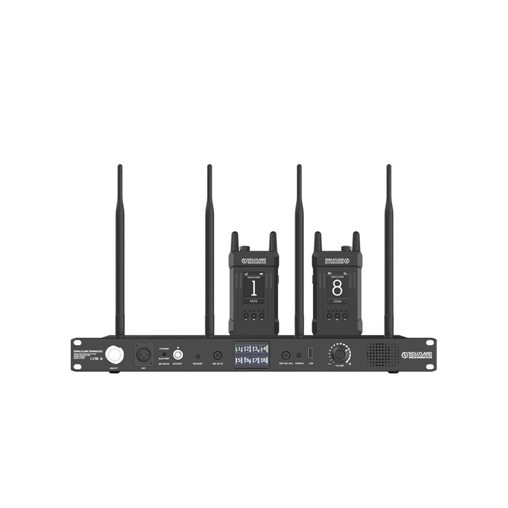 Hollyland Full Duplex Wireless intercom system with 8 Belt Packs
