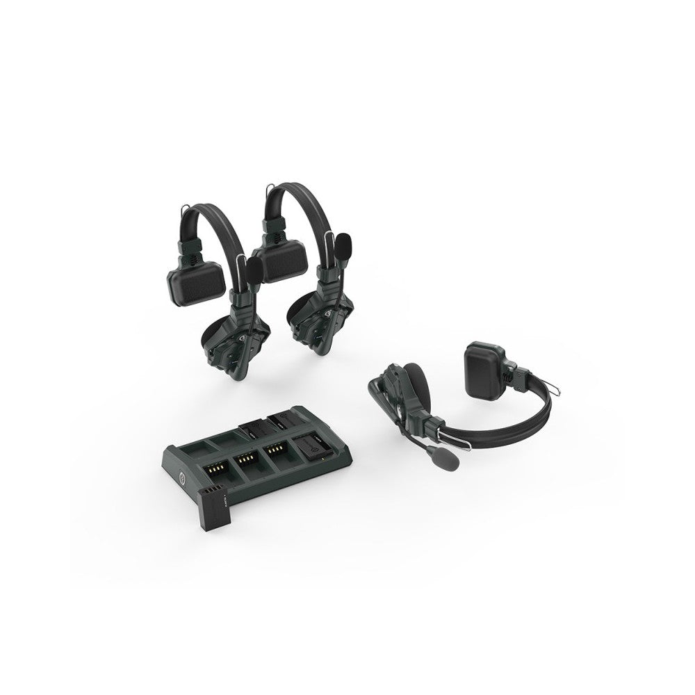 Hollyland Full Duplex Wireless intercom system with 3 headsets