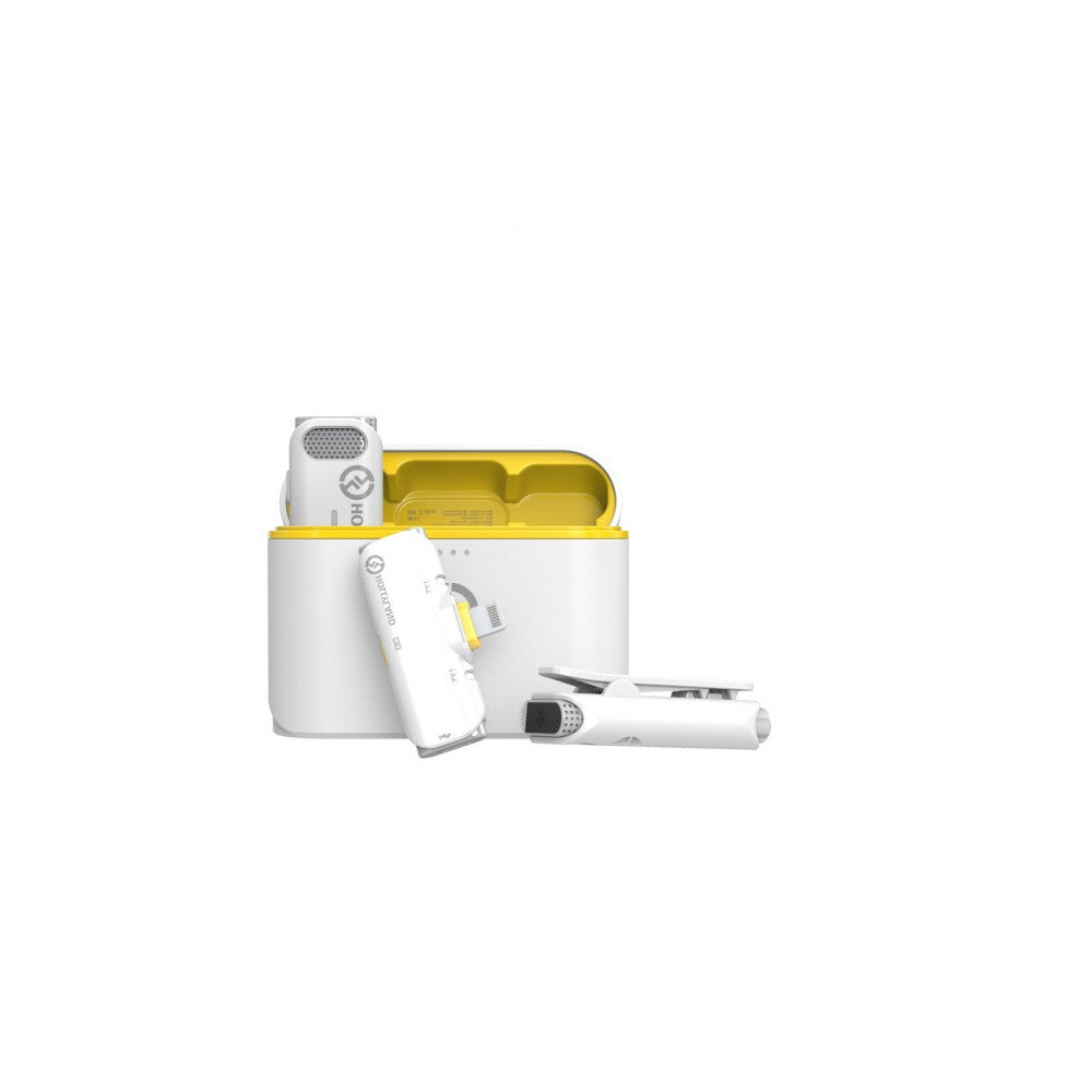 Hollyland Lark C1 DUO wireless lavalier microphone for iPhone (White)