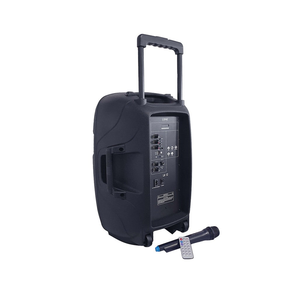 Standalone 40W active speaker with 2 UHF microphones, USB/SD/MP3/BLUETOOTH multimedia player