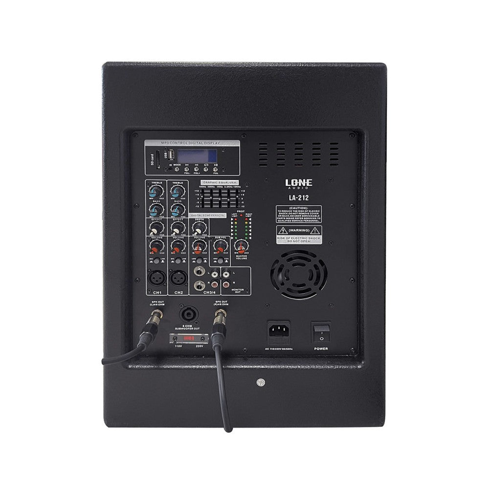 Lone Audio 820W set with 2 column speakers and active subwoofers