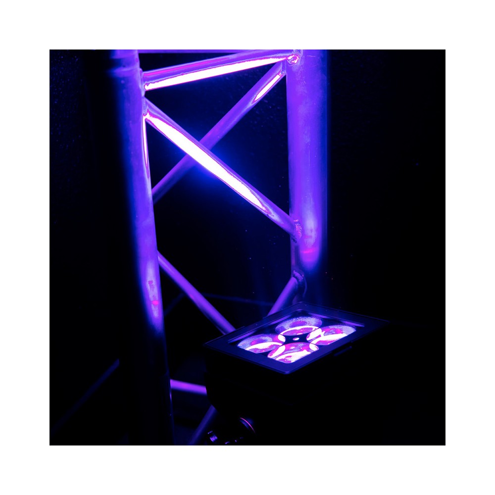 Evolite Juego de 6 proyectores TROPIKOLOR 4X15W IP65, entregado en flight case de 6 compartimentos