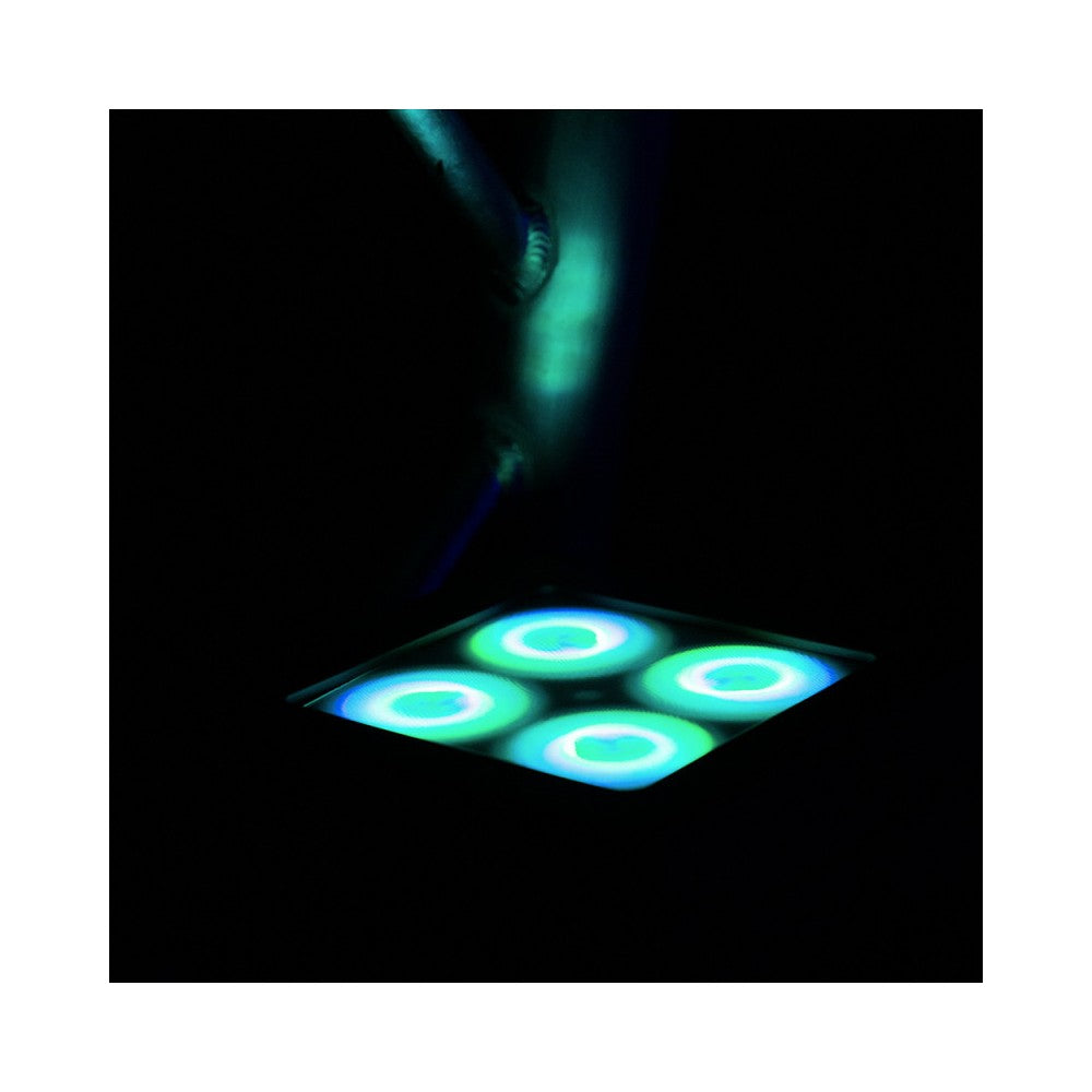 Evolite Juego de 6 proyectores TROPIKOLOR 4X15W IP65, entregado en flight case de 6 compartimentos