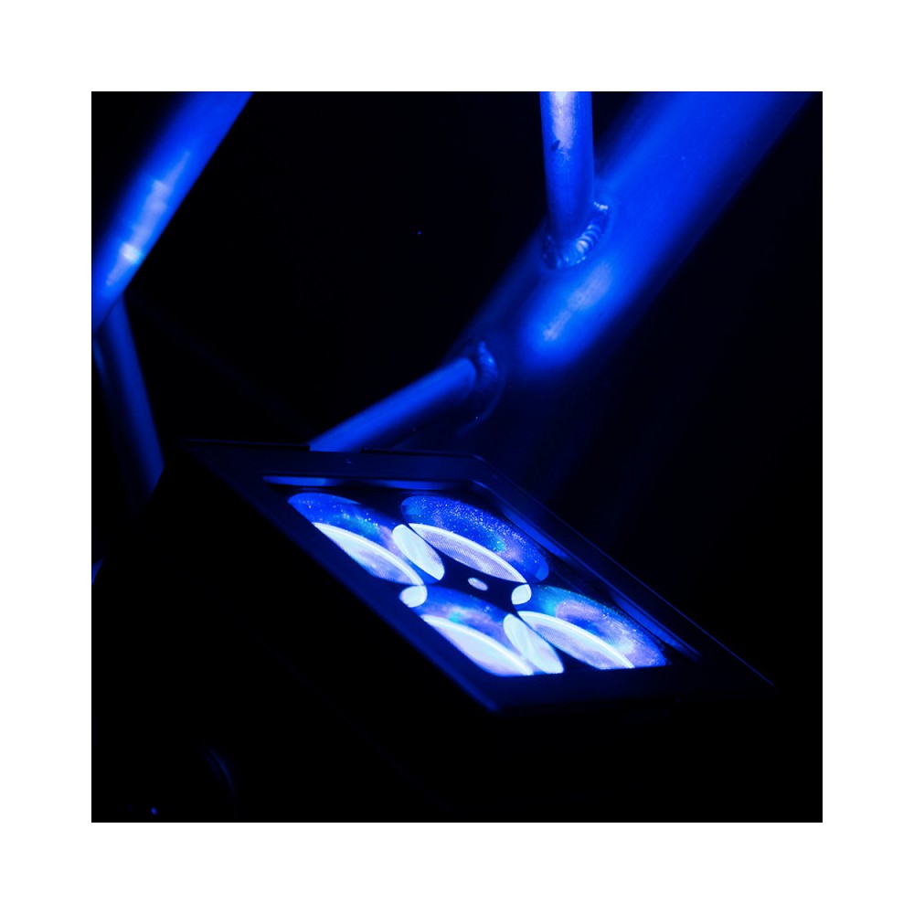 Evolite Juego de 6 proyectores TROPIKOLOR 4X15W IP65, entregado en flight case de 6 compartimentos