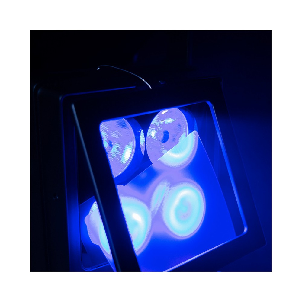 Evolite Juego de 6 proyectores TROPIKOLOR 4X15W IP65, entregado en flight case de 6 compartimentos