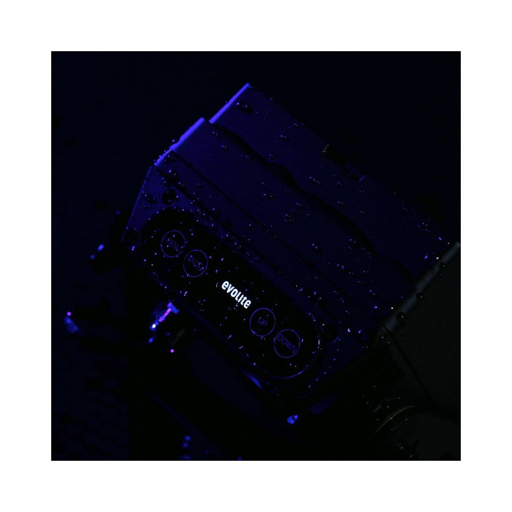Evolite Juego de 6 proyectores TROPIKOLOR 4X15W IP65, entregado en flight case de 6 compartimentos