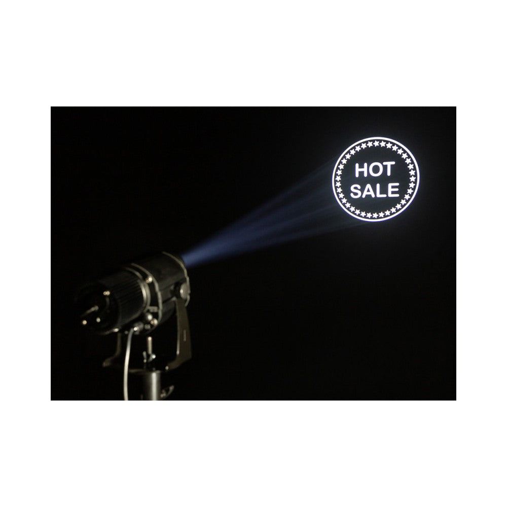 JB Systems Powerful outdoor IP65 logo projector based on a 100W cold white LED