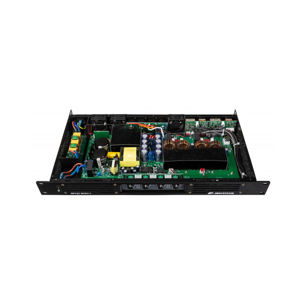 JB Systems Professional 4-channel power amplifier in an extremely compact 19" 1U-housing