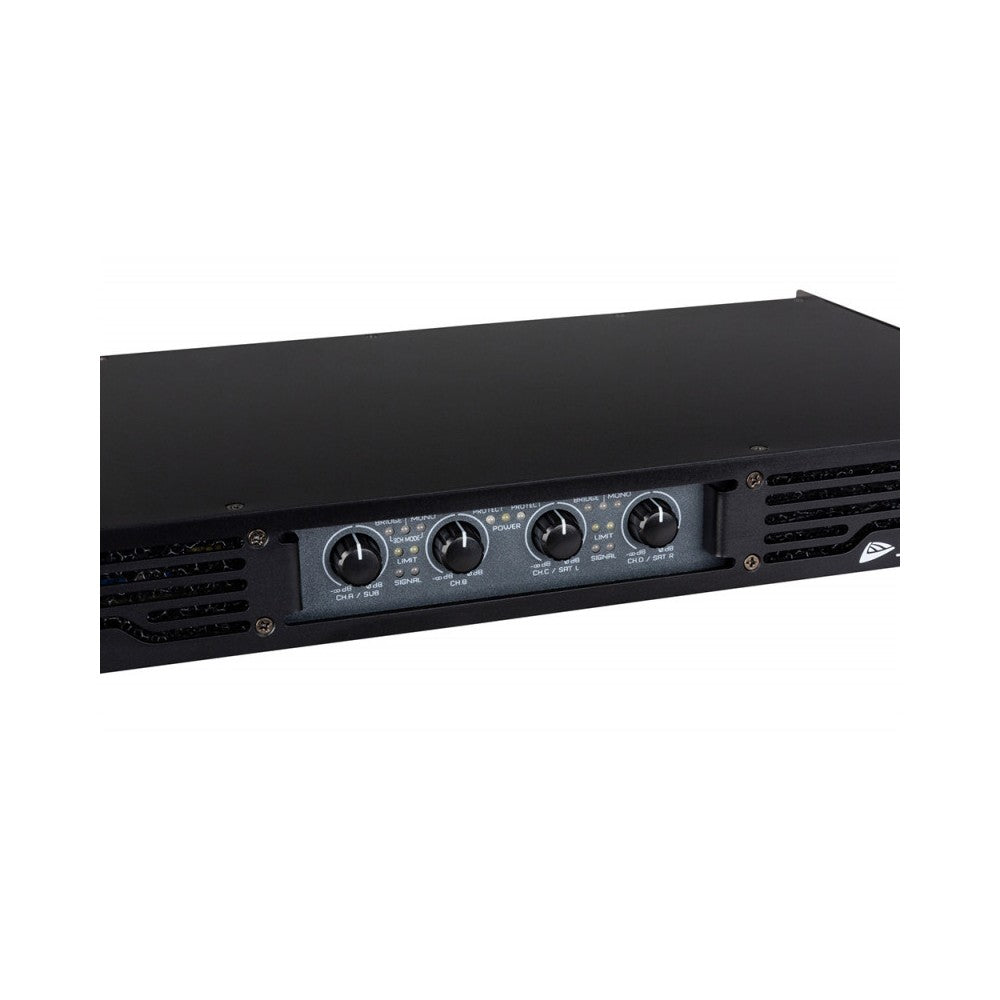 JB Systems Professional 4-channel power amplifier in an extremely compact 19" 1U-housing