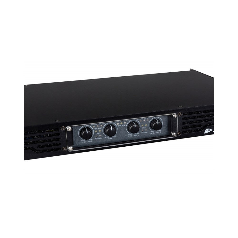 JB Systems Professional 4-channel power amplifier in an extremely compact 19" 1U-housing