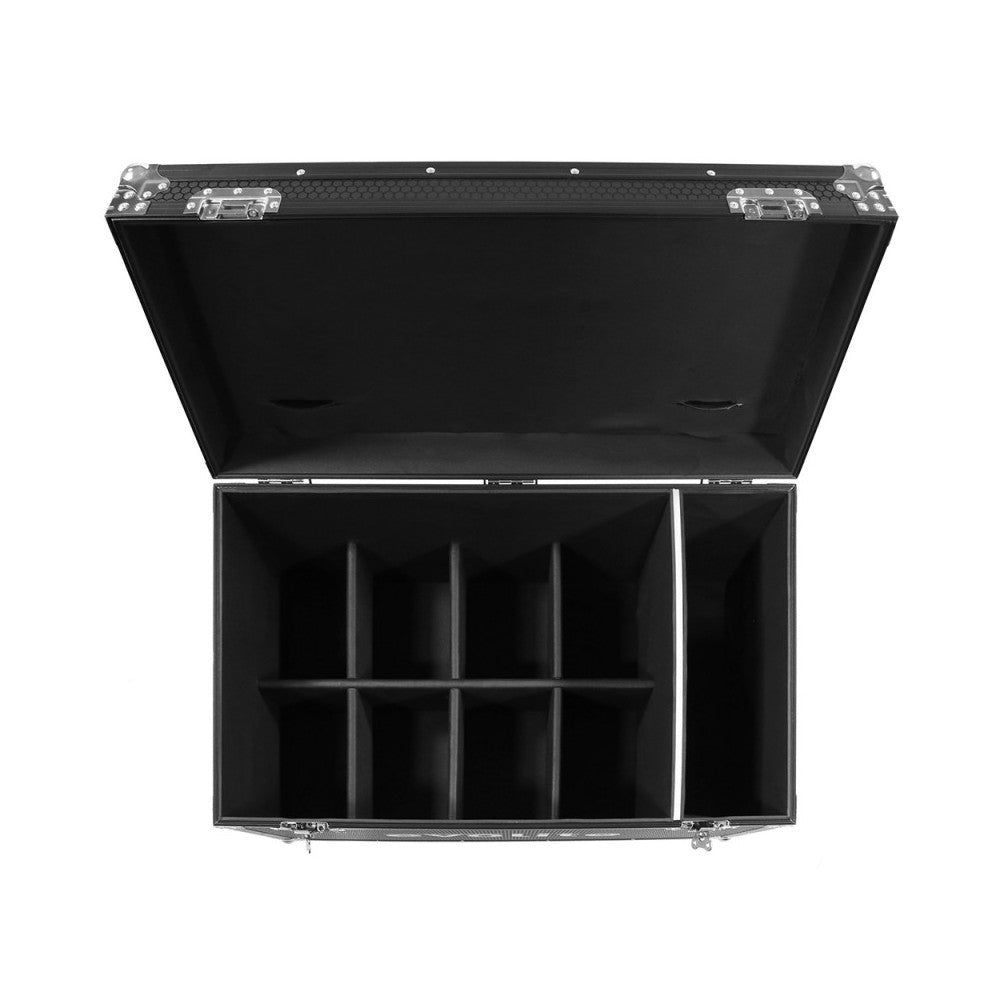 Flight case de transporte Evolite diseñado para transportar de forma segura 8 Evolite PARCOB150RGBW-IP