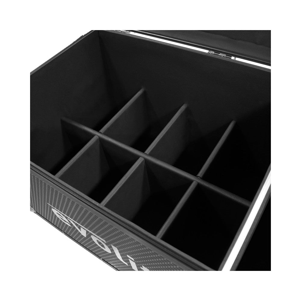 Flight case de transporte Evolite diseñado para transportar de forma segura 8 Evolite PARCOB150RGBW-IP