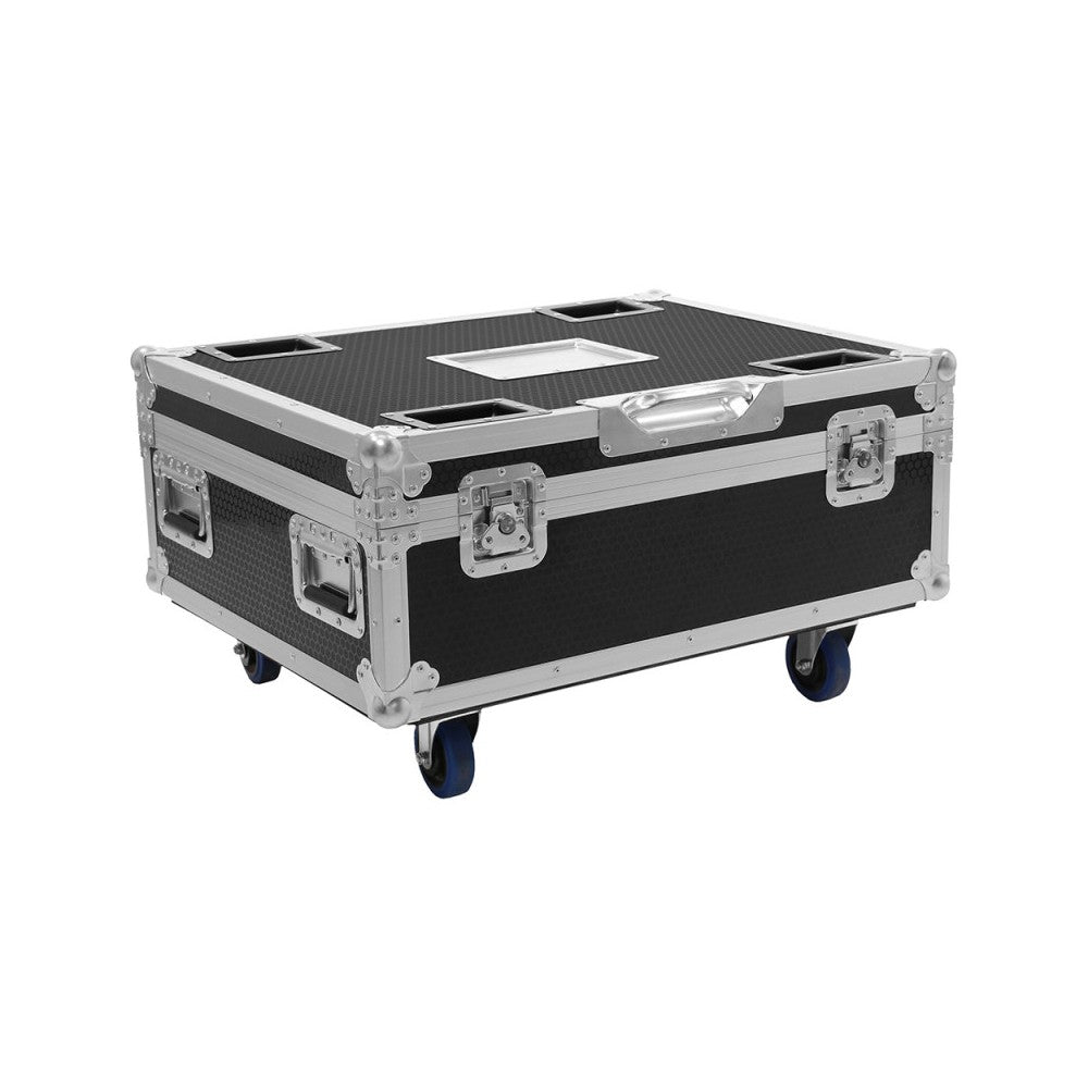 Proyector LED Evolite 12 x 12W RGBWA-UV 6 en 1, IP65, entregado en flight case de 6 unidades con cargador integrado