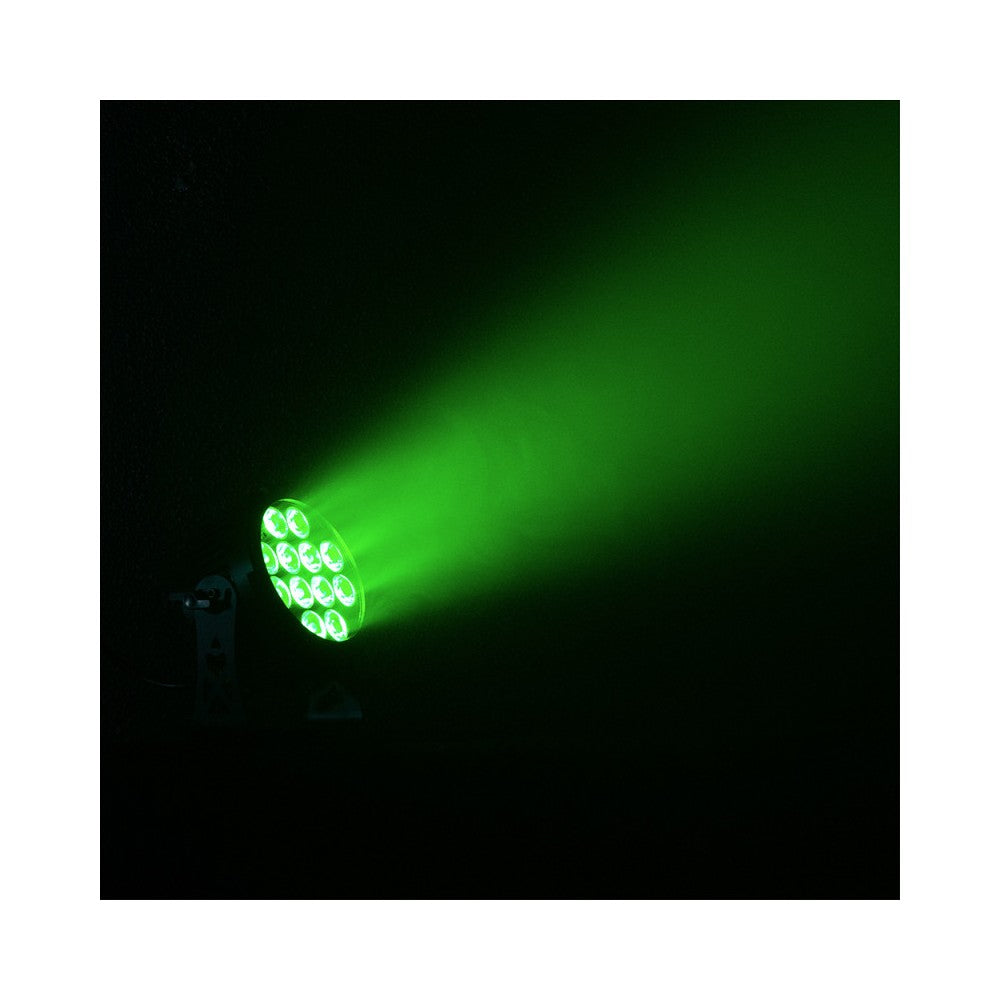 Proyector LED Evolite 12 x 12W RGBWA-UV 6 en 1, IP65, entregado en flight case de 6 unidades con cargador integrado