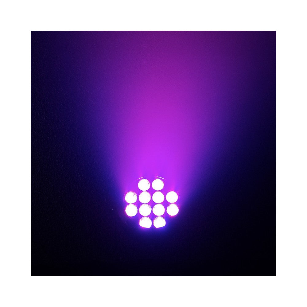 Proyector LED Evolite 12 x 12W RGBWA-UV 6 en 1, IP65, entregado en flight case de 6 unidades con cargador integrado
