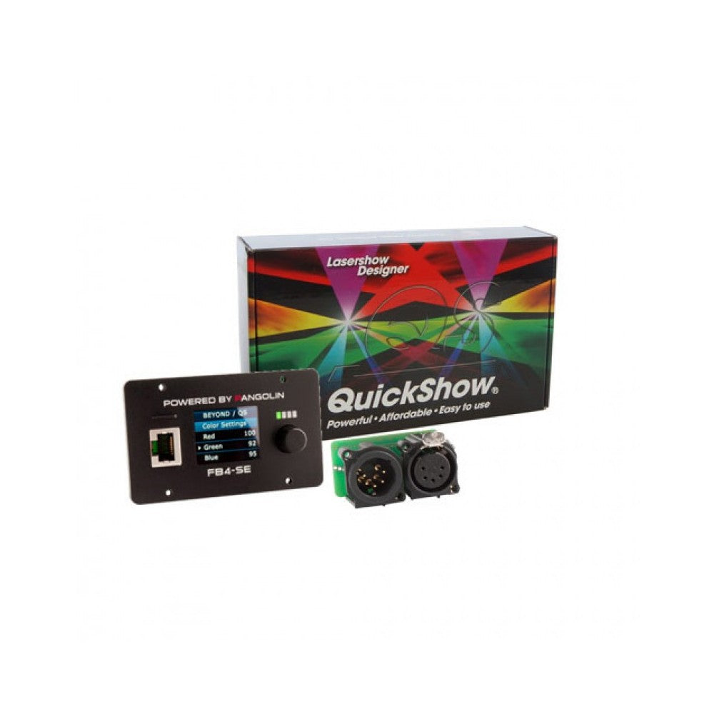 Pangolin Network hardware to run laser shows in a complete network setup + QuickShow, controlled also by DMX