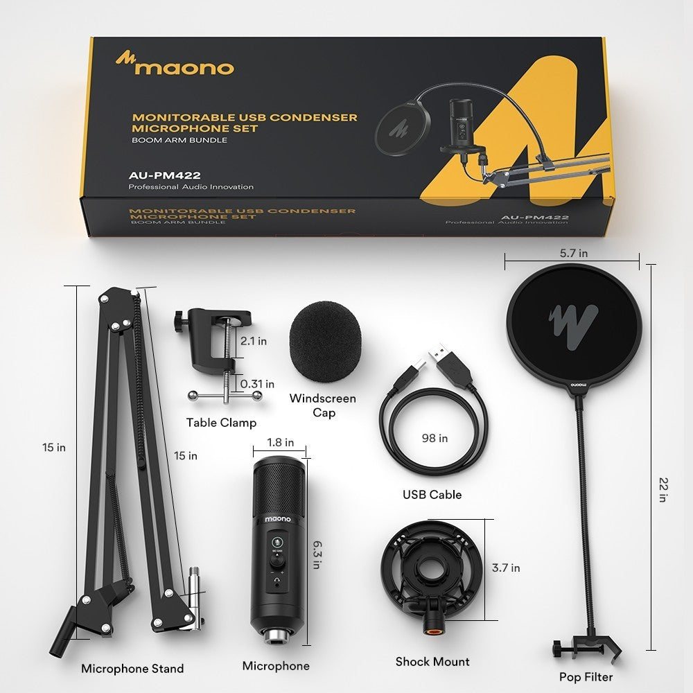 MAONO AU-PM422 SET MICROFONO USB