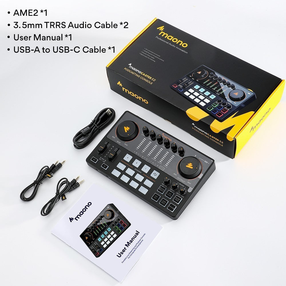 MAONO AME2 CONSOLA PORTÁTIL PARA TRANSMISIÓN EN VIVO Y PODCAST