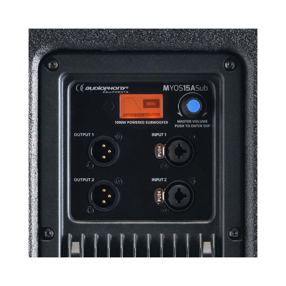 Audiophony 1000 W RMS 15' subwoofer with DSP