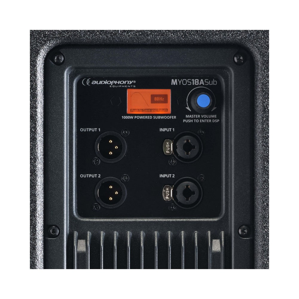 Audiophony 1000 W RMS 18' subwoofer with DSP
